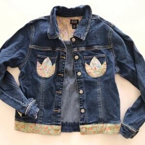 TCP Children's Place Girl's XL 2-Pc Set: Denim Jacket + Blouse Set ULTRA CLEAN